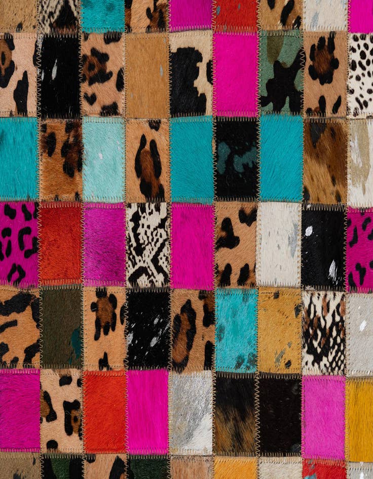 Detail image of 8' x 9' 10 Cowhide Leather Rug