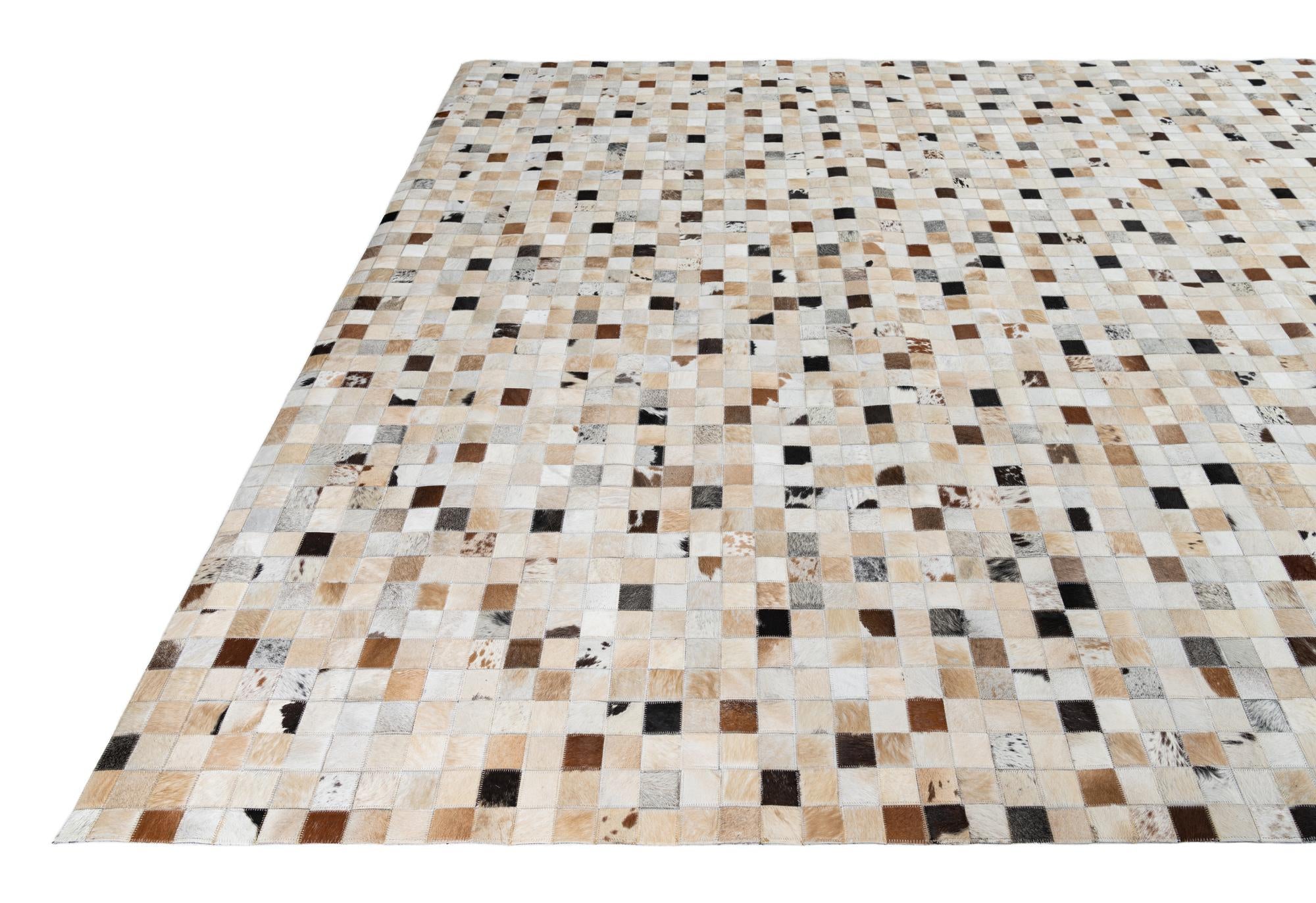 8' 2 x 10' Cowhide Leather Rug