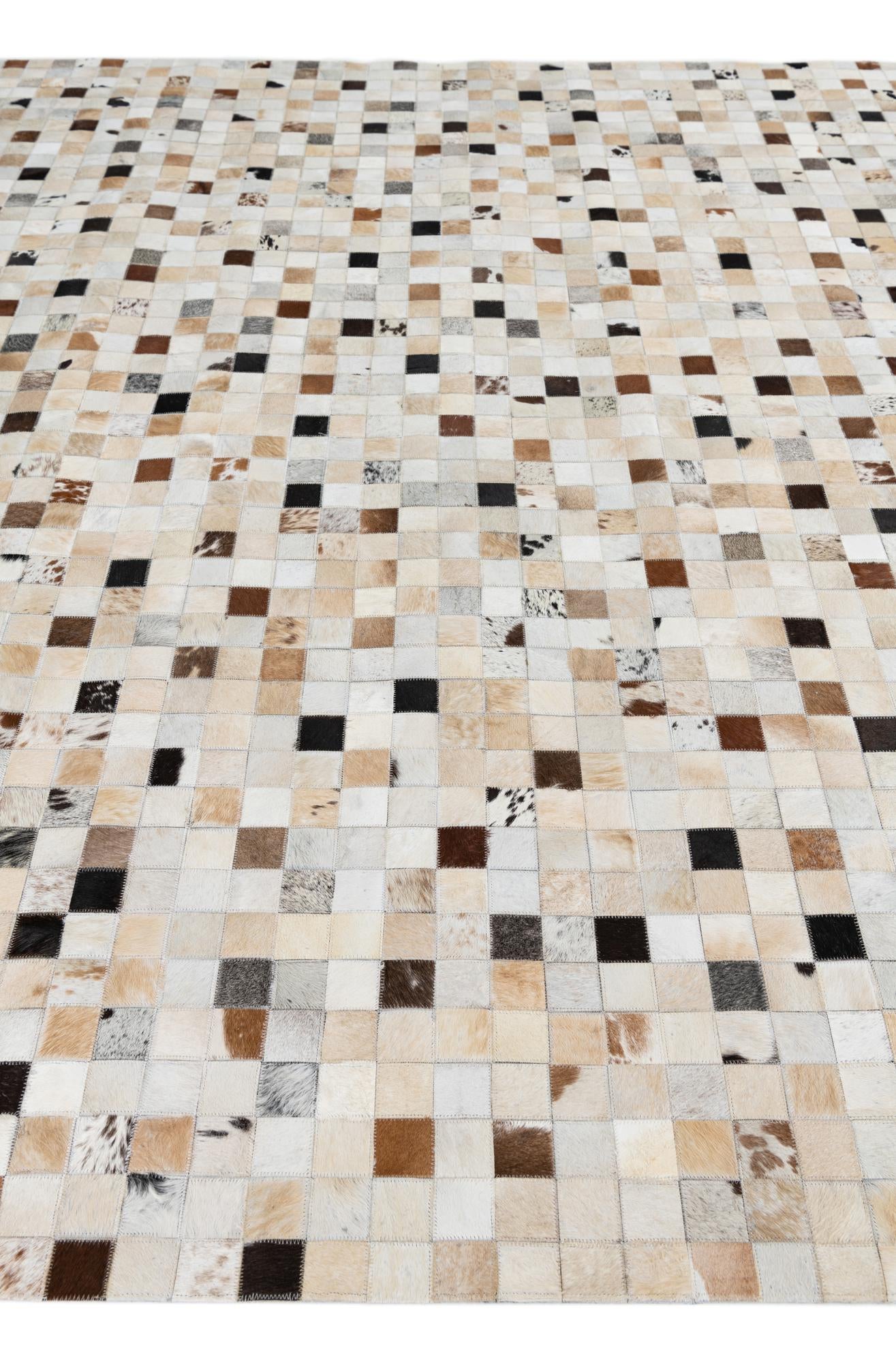 8' 2 x 10' Cowhide Leather Rug