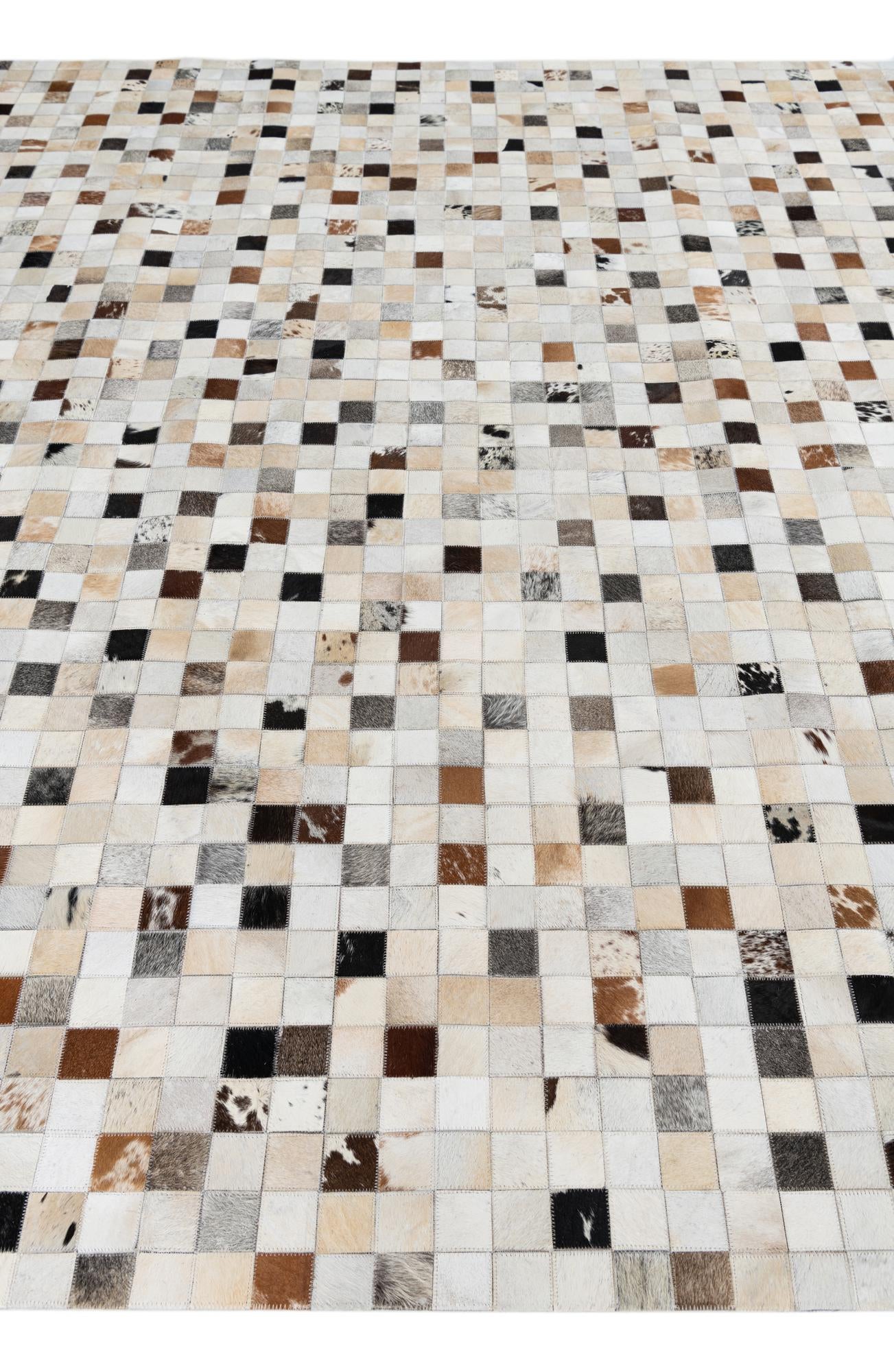 8' 1 x 10' Cowhide Leather Rug