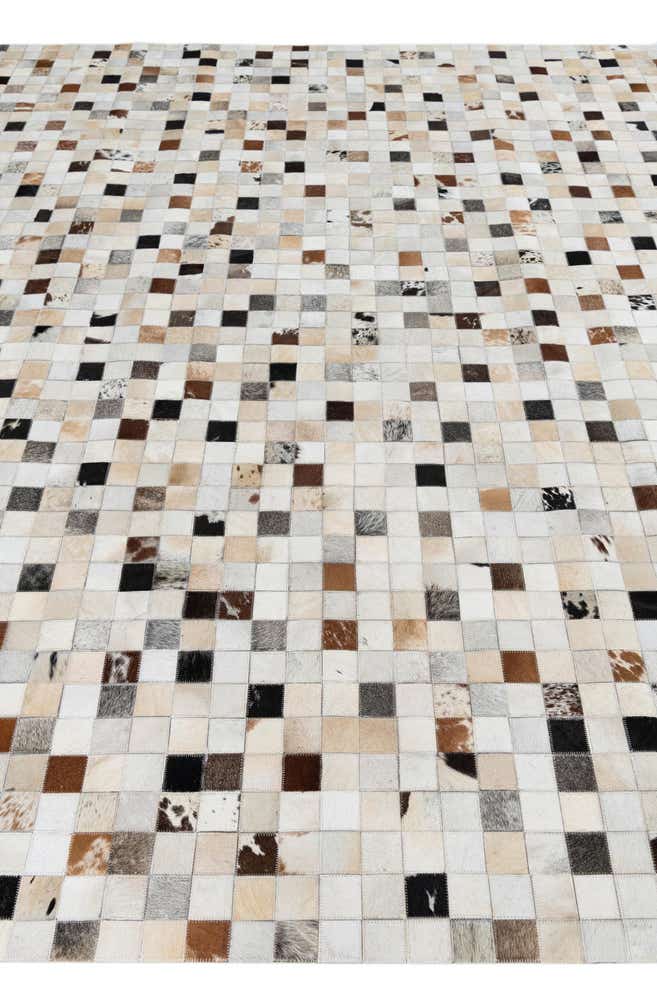 8' 1 x 10' Cowhide Leather Rug