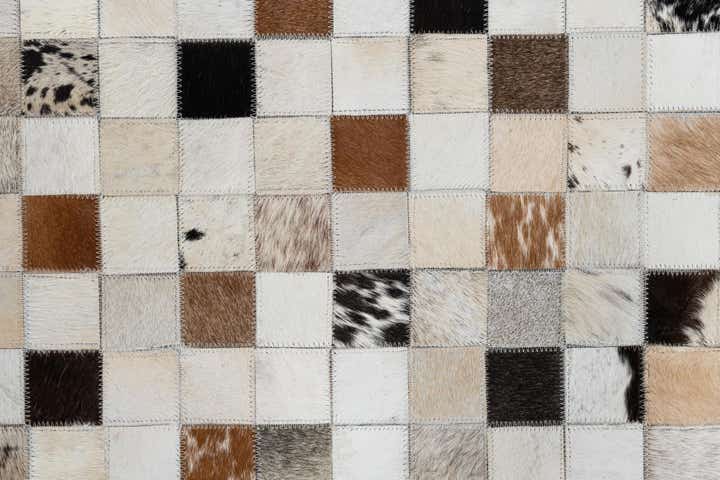 8' 1 x 10' Cowhide Leather Rug