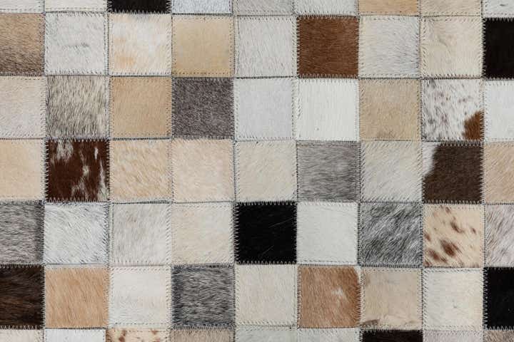 8' 1 x 10' Cowhide Leather Rug
