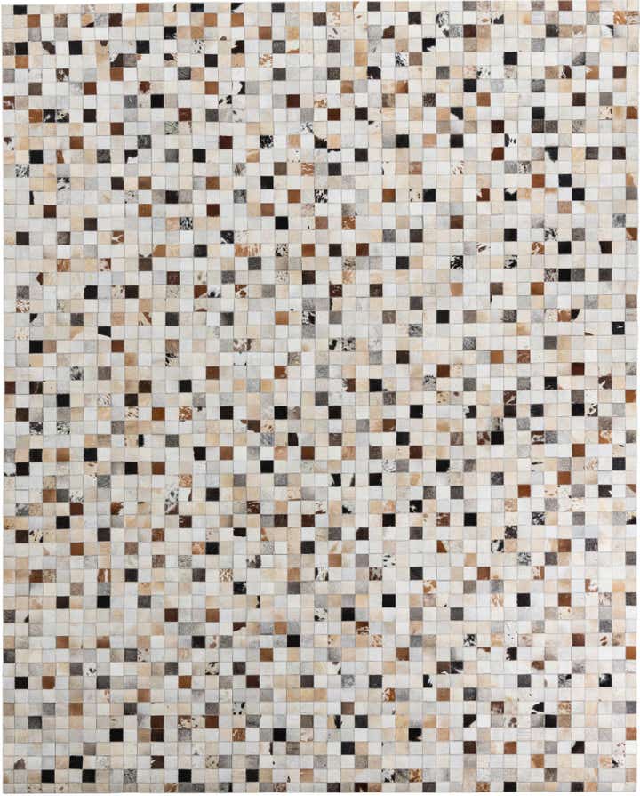 8' 1 x 10' Cowhide Leather Rug