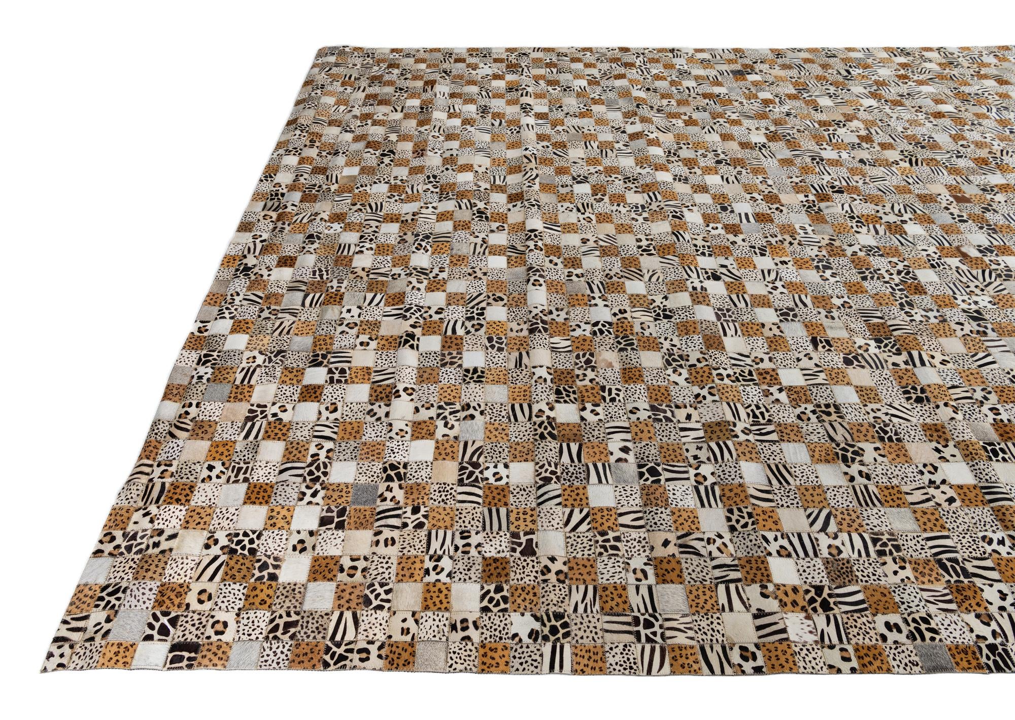 8' x 9' 10 Cowhide Leather Rug