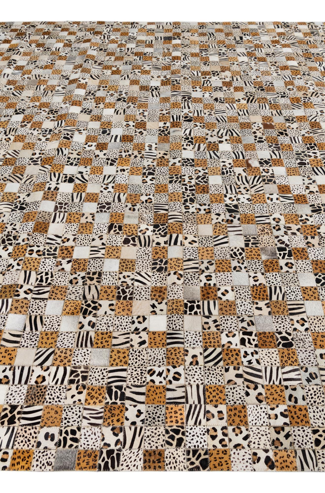 8' x 9' 10 Cowhide Leather Rug