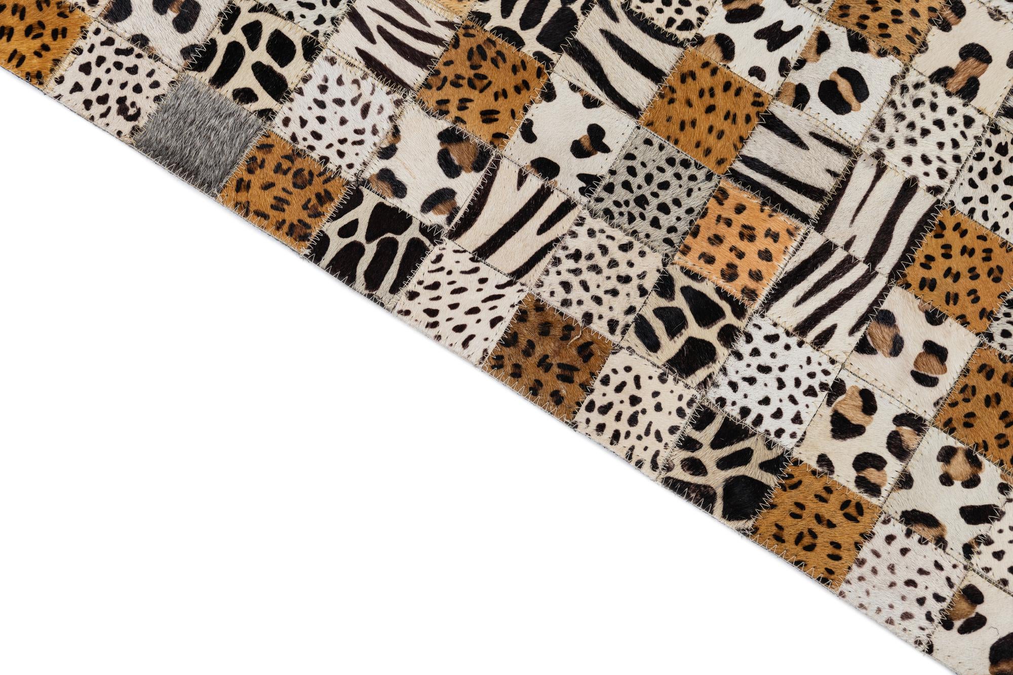 8' x 9' 10 Cowhide Leather Rug