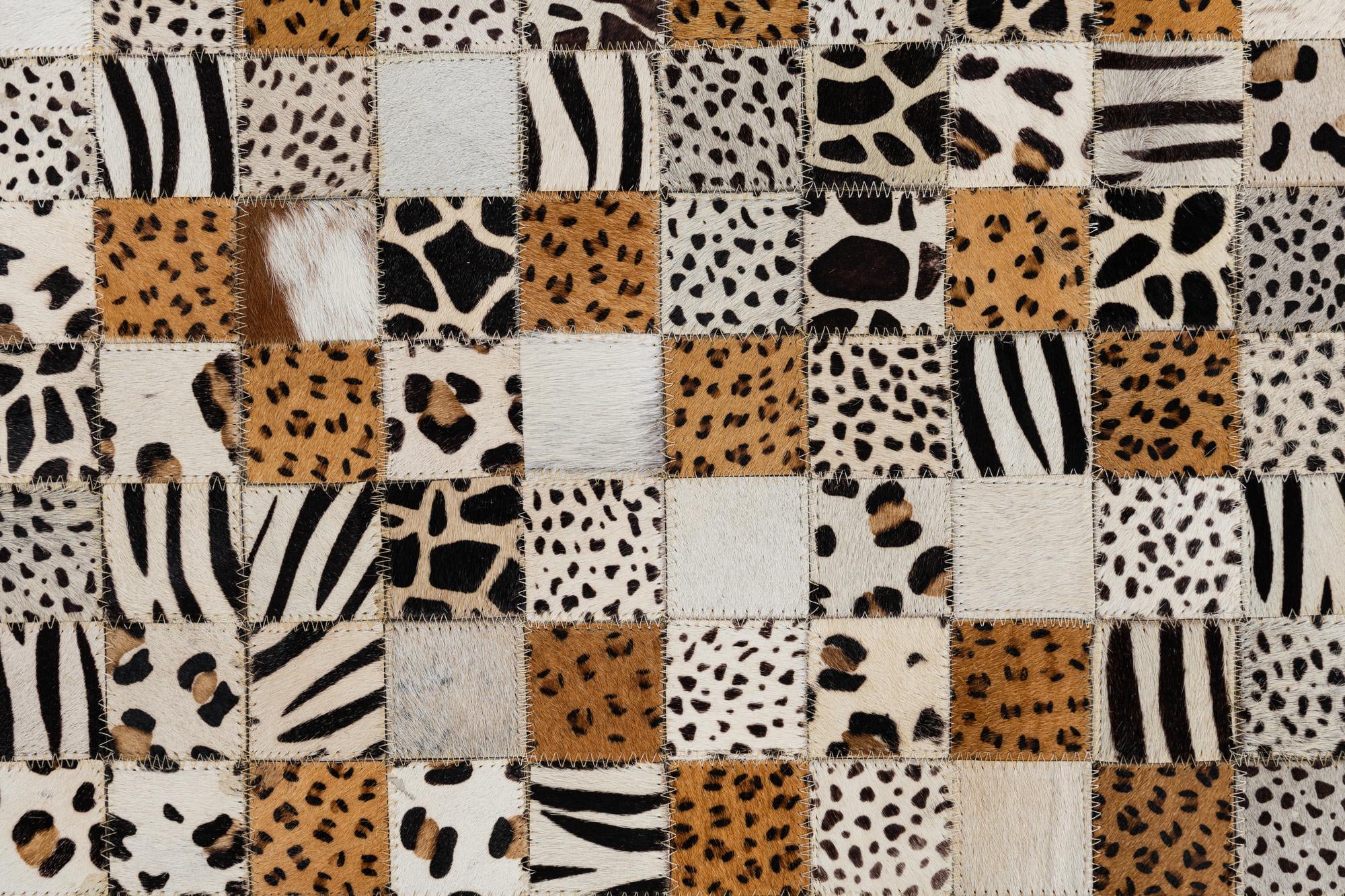 8' x 9' 10 Cowhide Leather Rug