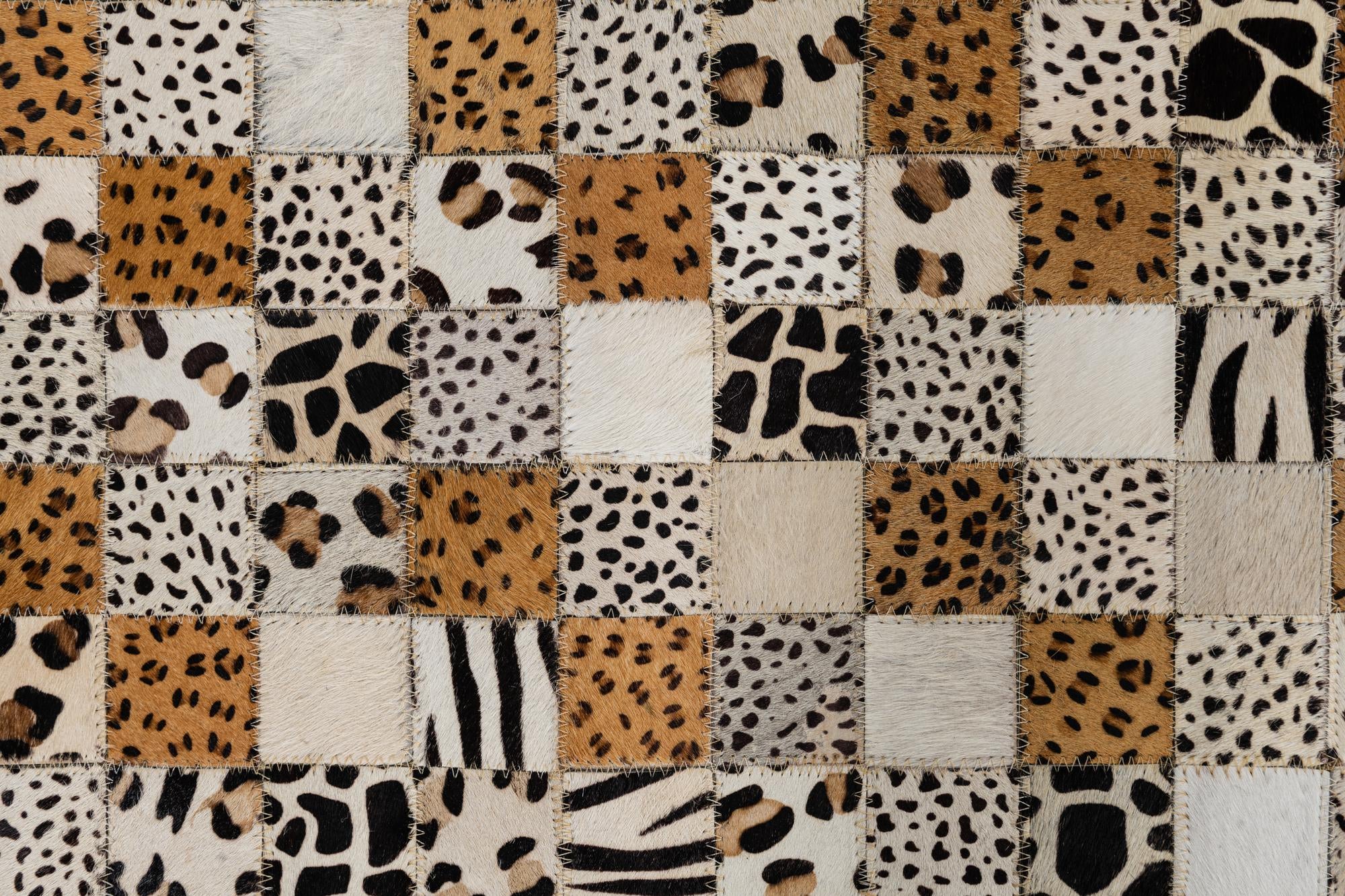 8' x 9' 10 Cowhide Leather Rug