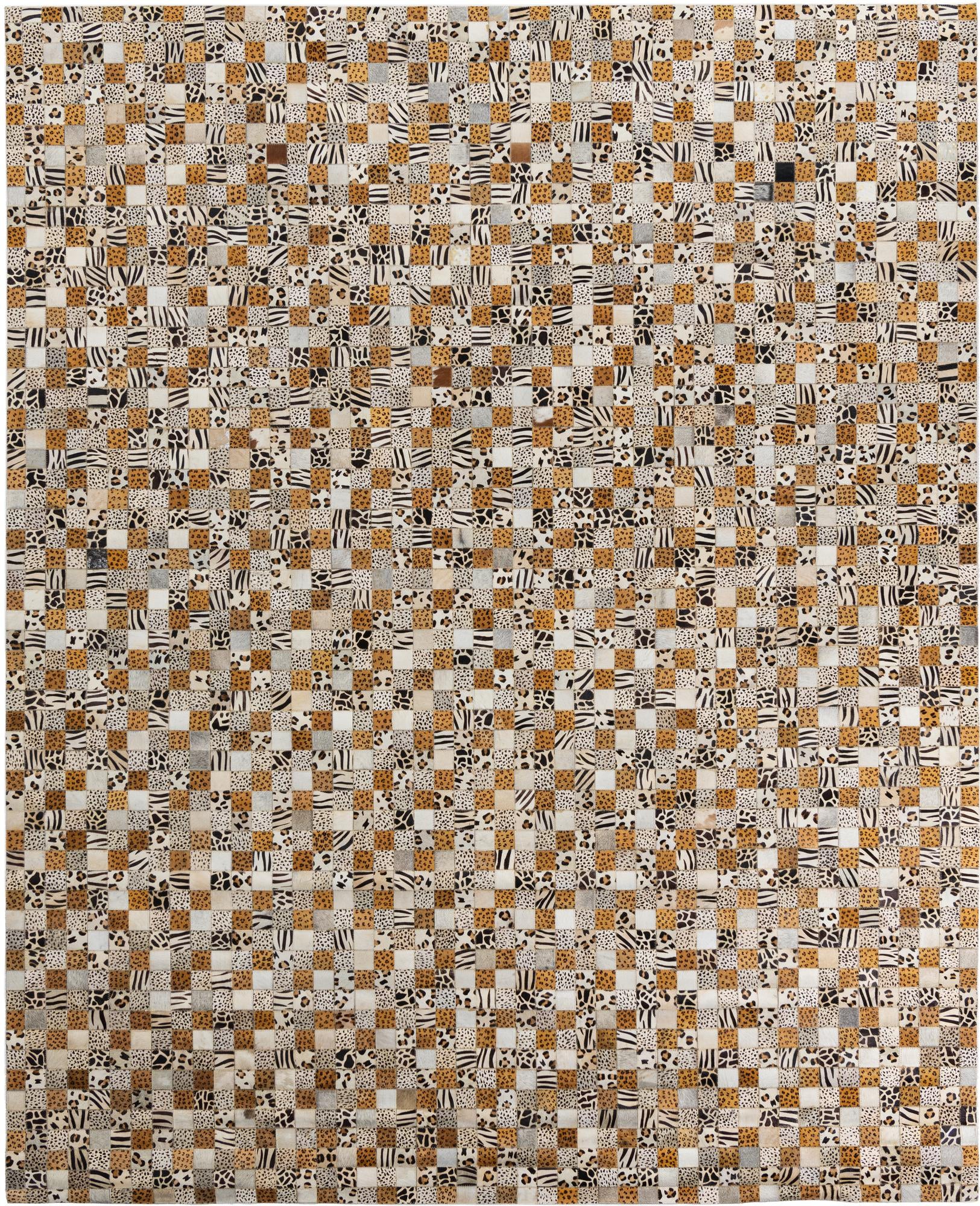 8' x 9' 10 Cowhide Leather Rug