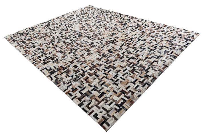 8' x 9' 9 Cowhide Leather Rug