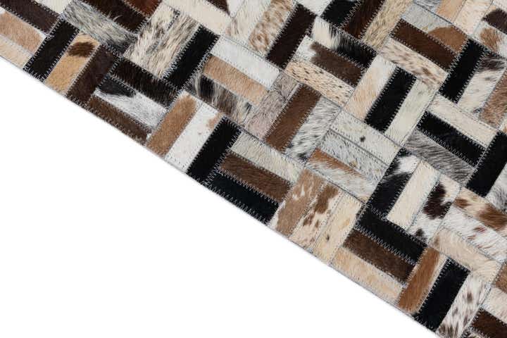 8' x 9' 9 Cowhide Leather Rug