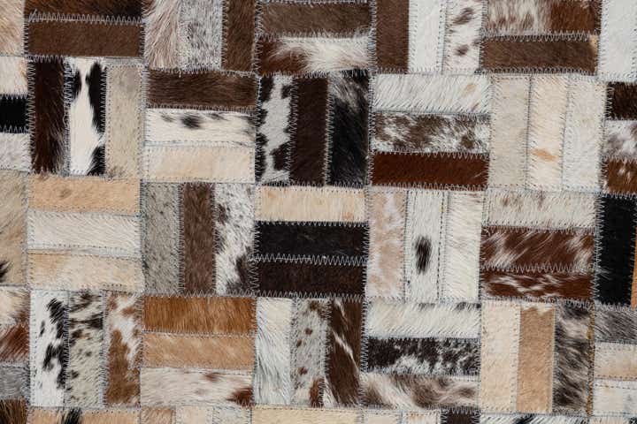 8' x 9' 9 Cowhide Leather Rug