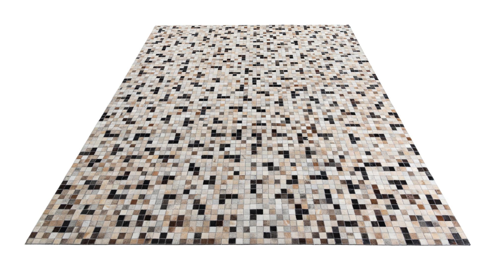 8' 1 x 9' 10 Cowhide Leather Rug