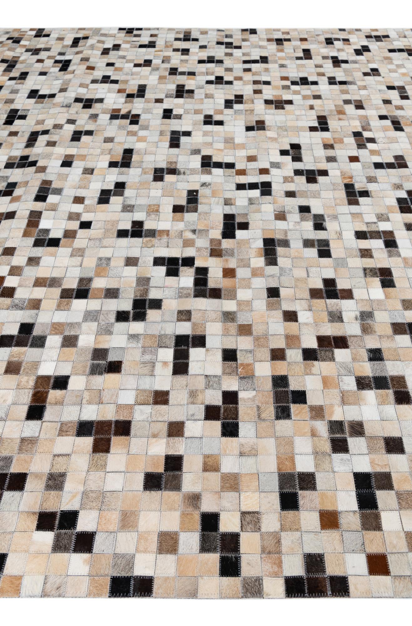 8' 1 x 9' 10 Cowhide Leather Rug