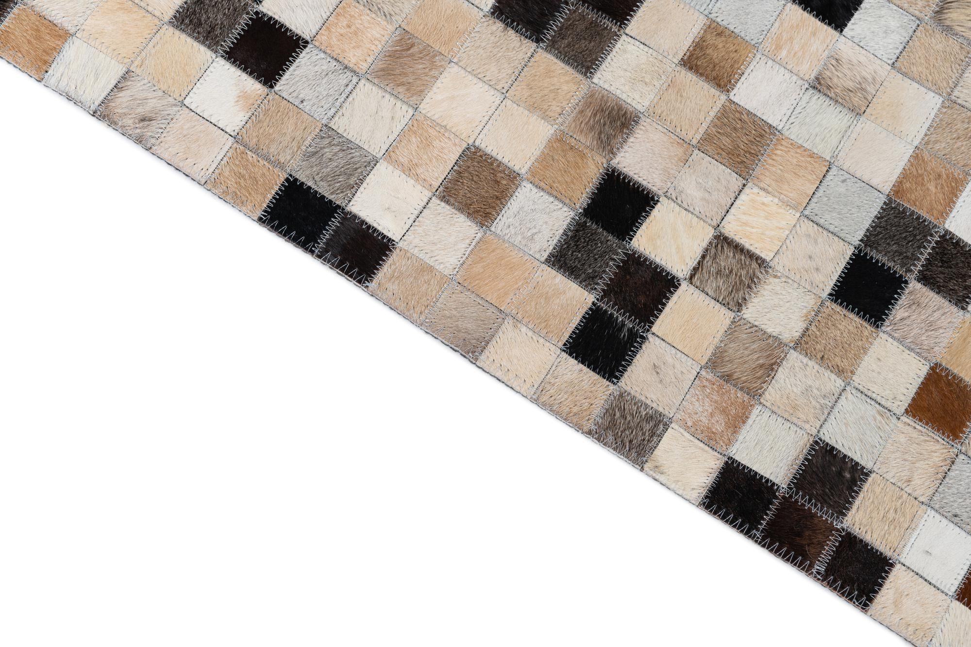 8' 1 x 9' 10 Cowhide Leather Rug