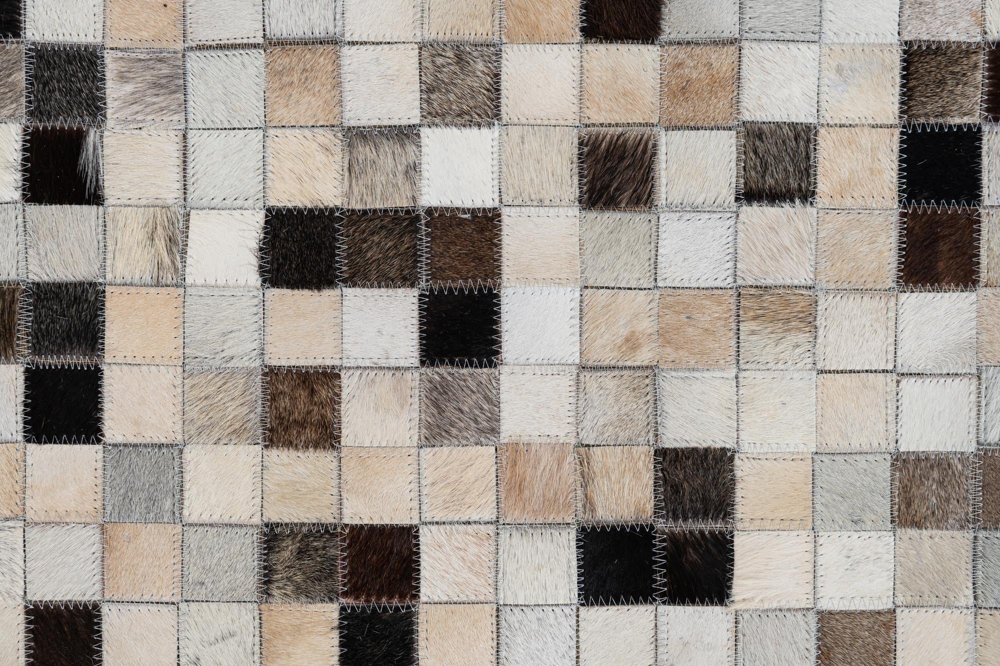 8' 1 x 9' 10 Cowhide Leather Rug