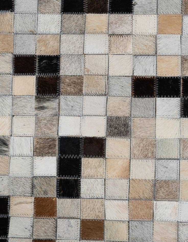 Detail image of 8' 1 x 9' 10 Cowhide Leather Rug