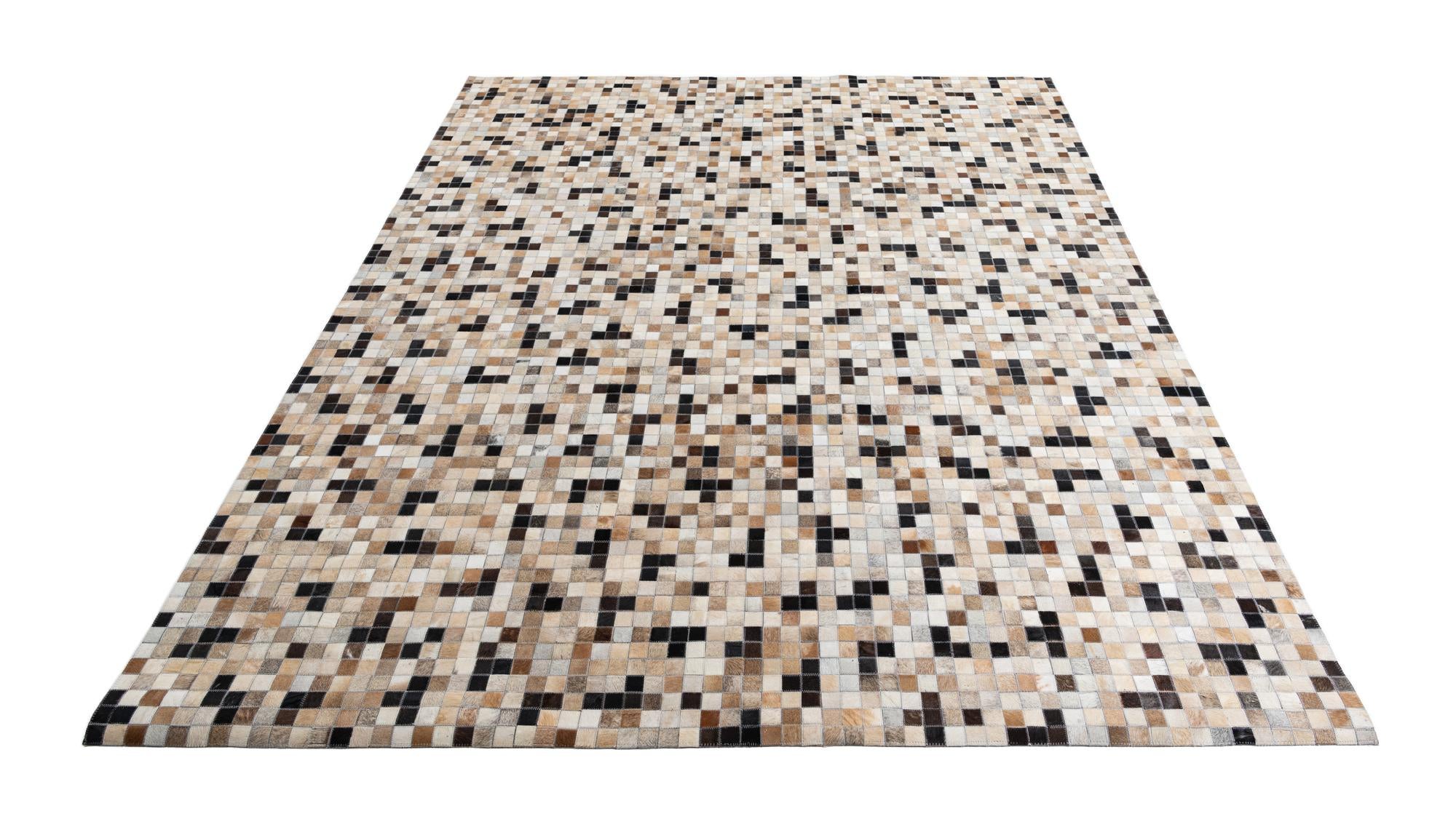 8' 1 x 9' 10 Cowhide Leather Rug
