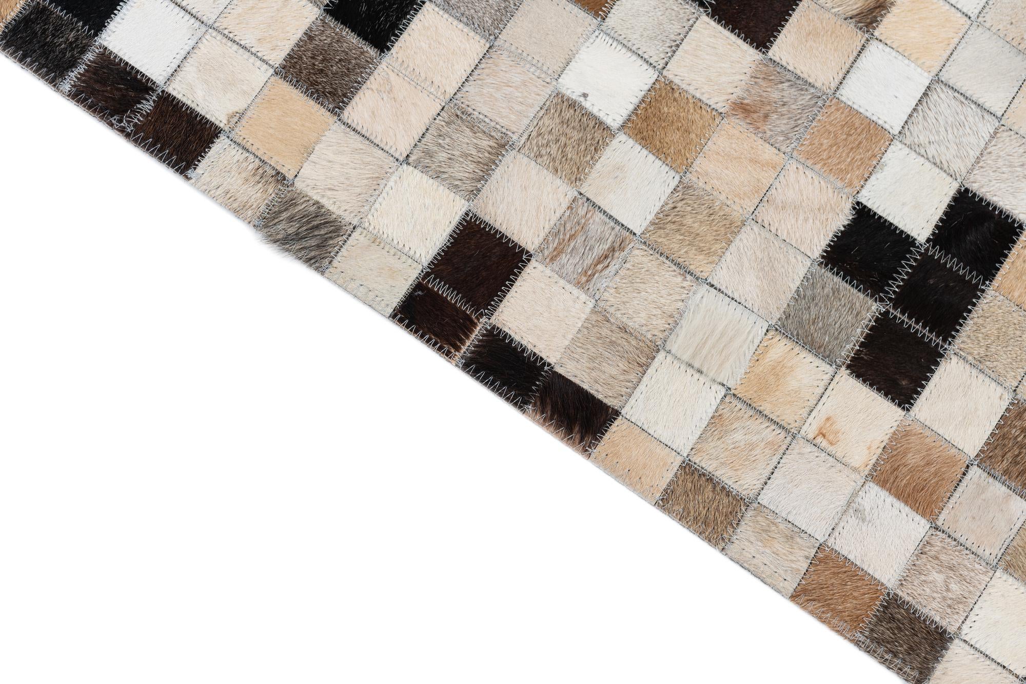 8' 1 x 9' 10 Cowhide Leather Rug