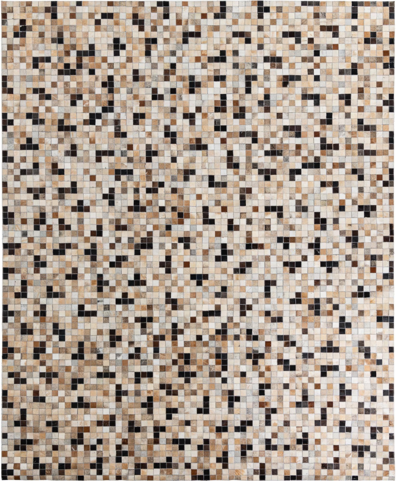 8' 1 x 9' 10 Cowhide Leather Rug