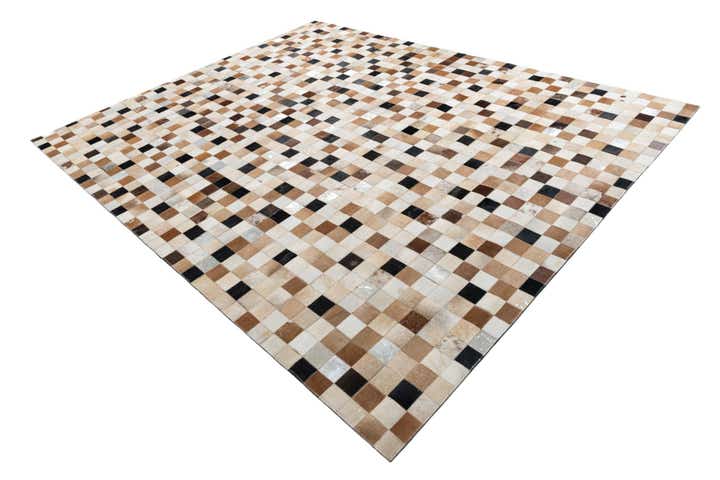 8' x 9' 10 Cowhide Leather Rug