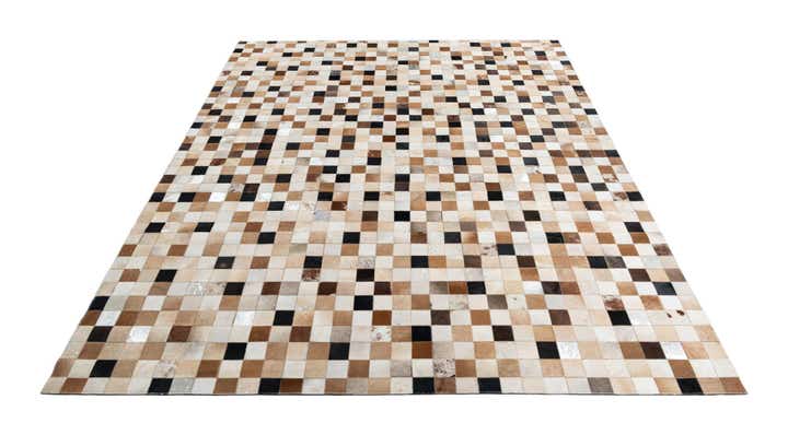8' x 9' 10 Cowhide Leather Rug