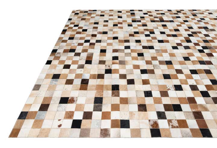 8' x 9' 10 Cowhide Leather Rug
