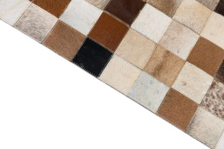 8' x 9' 10 Cowhide Leather Rug