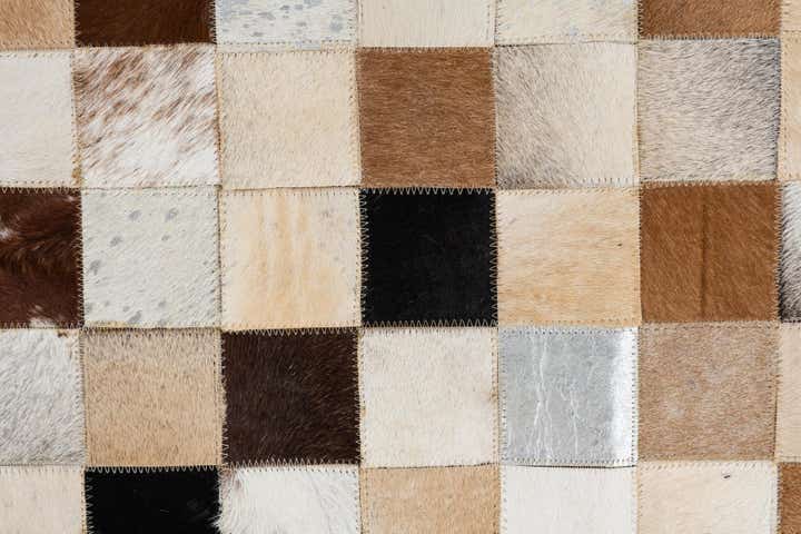 8' x 9' 10 Cowhide Leather Rug