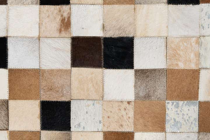 8' x 9' 10 Cowhide Leather Rug