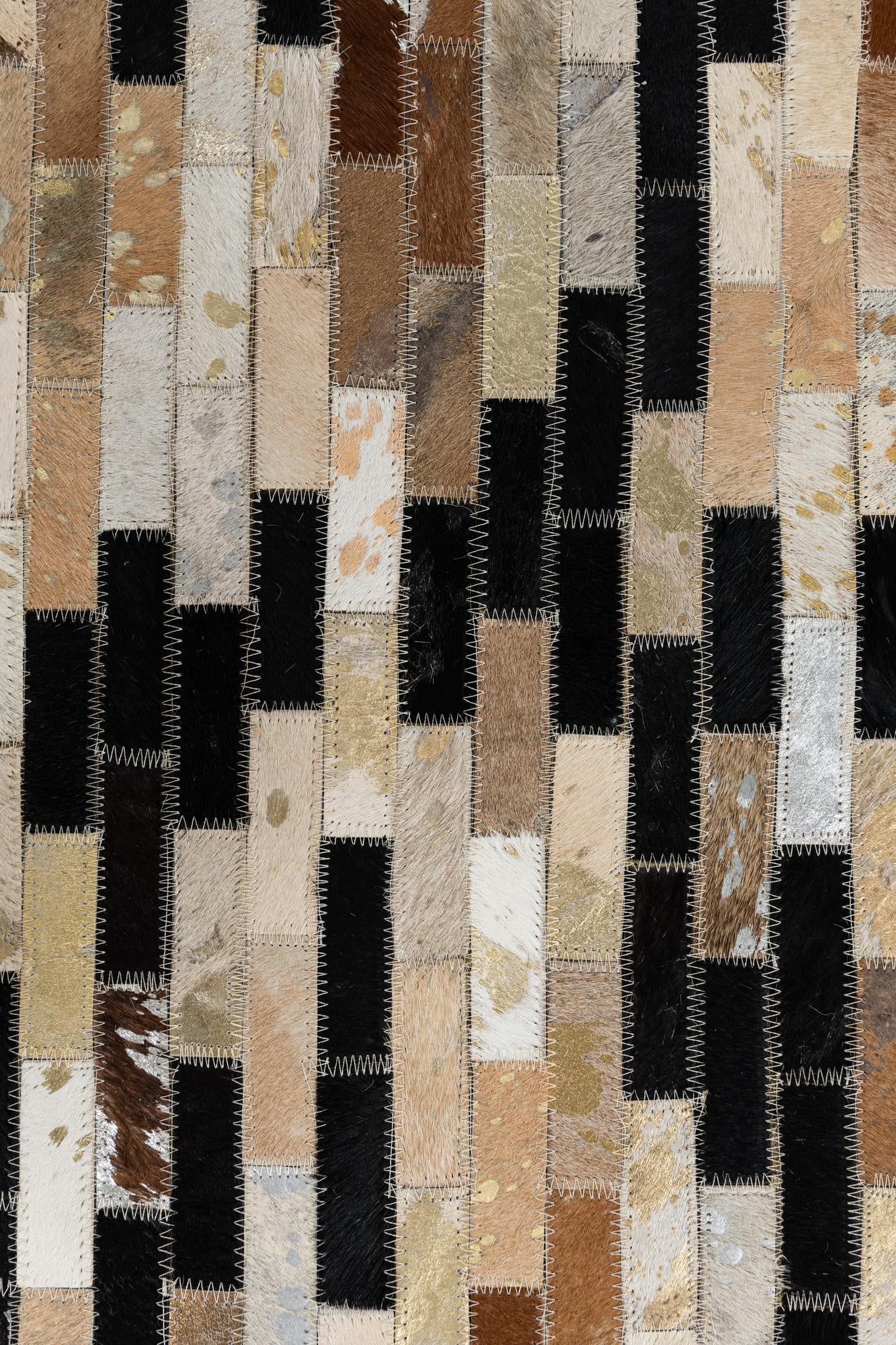 8' 1 x 9' 10 Cowhide Leather Rug