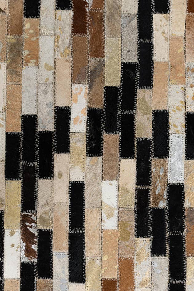 Detail image of 8' 1 x 9' 10 Cowhide Leather Rug