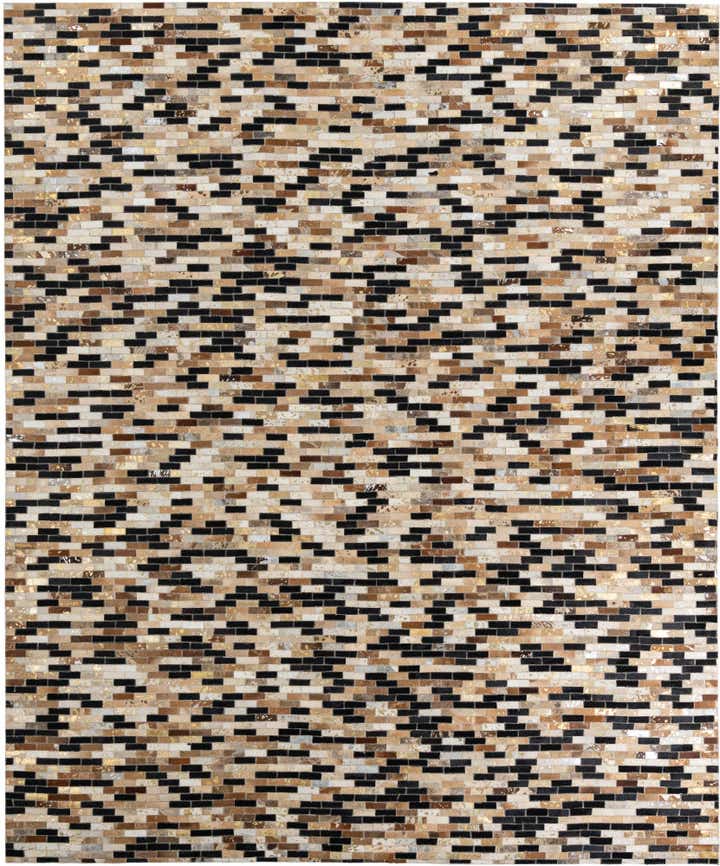 8' 1 x 9' 10 Cowhide Leather Rug