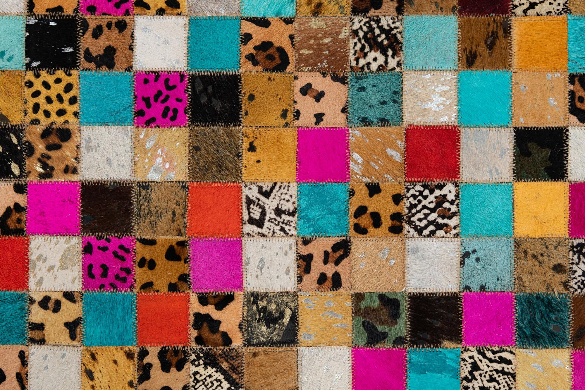 8' x 9' 10 Cowhide Leather Rug
