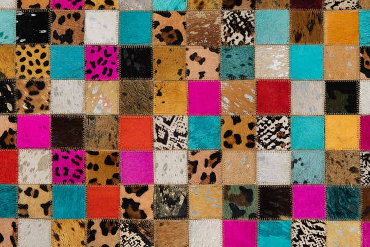 8' x 9' 10 Cowhide Leather Rug