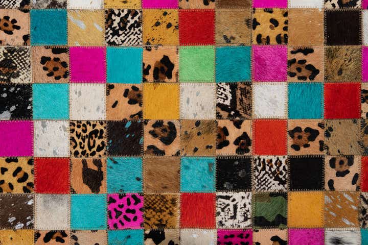 8' x 9' 10 Cowhide Leather Rug