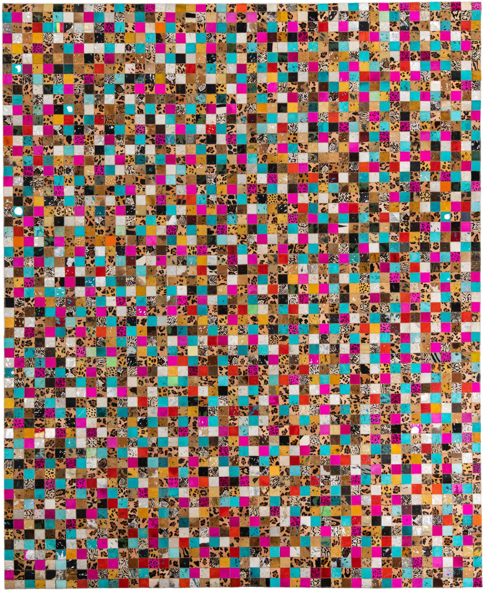 8' x 9' 10 Cowhide Leather Rug