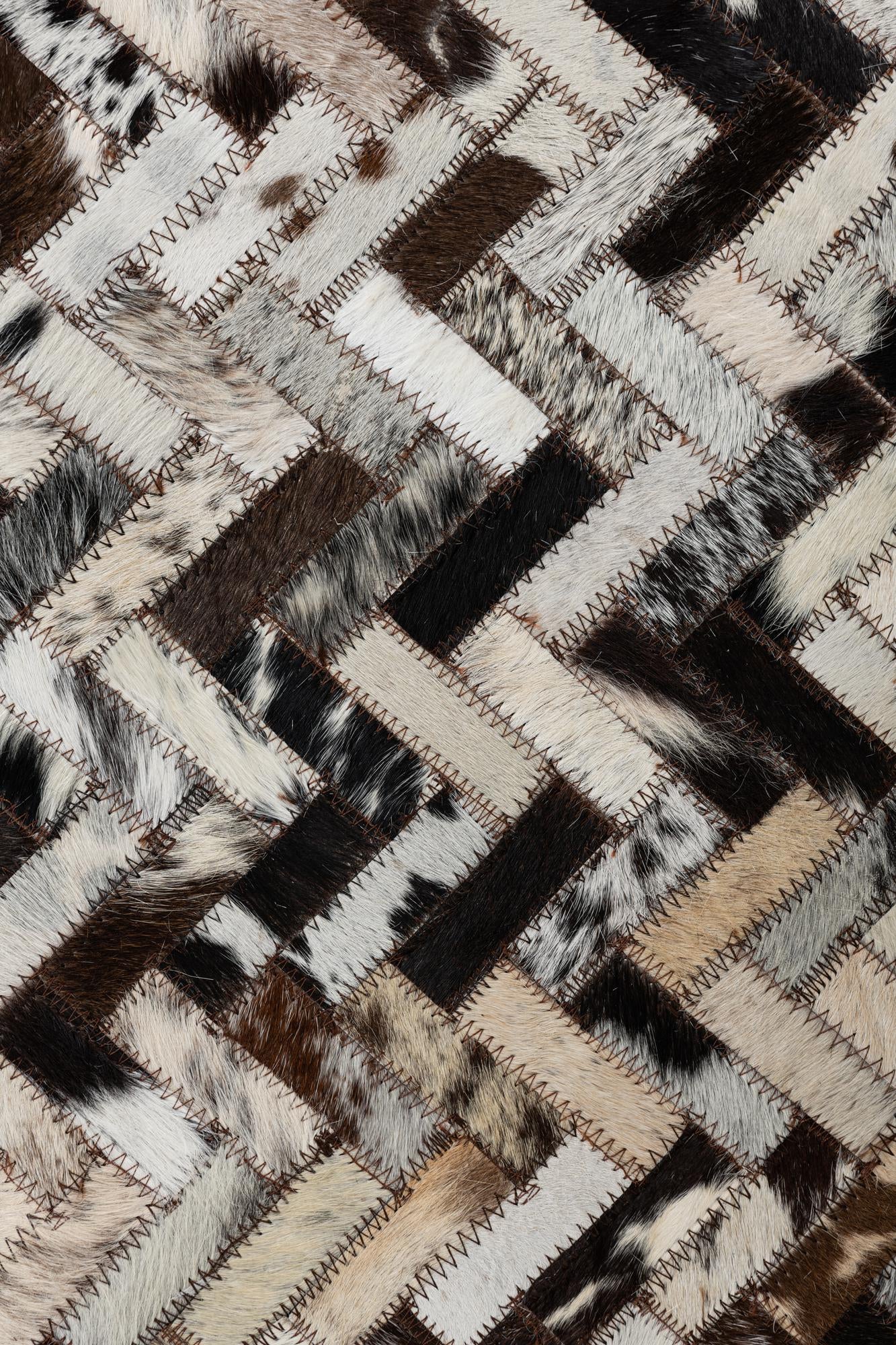 8' 1 x 9' 10 Cowhide Leather Rug