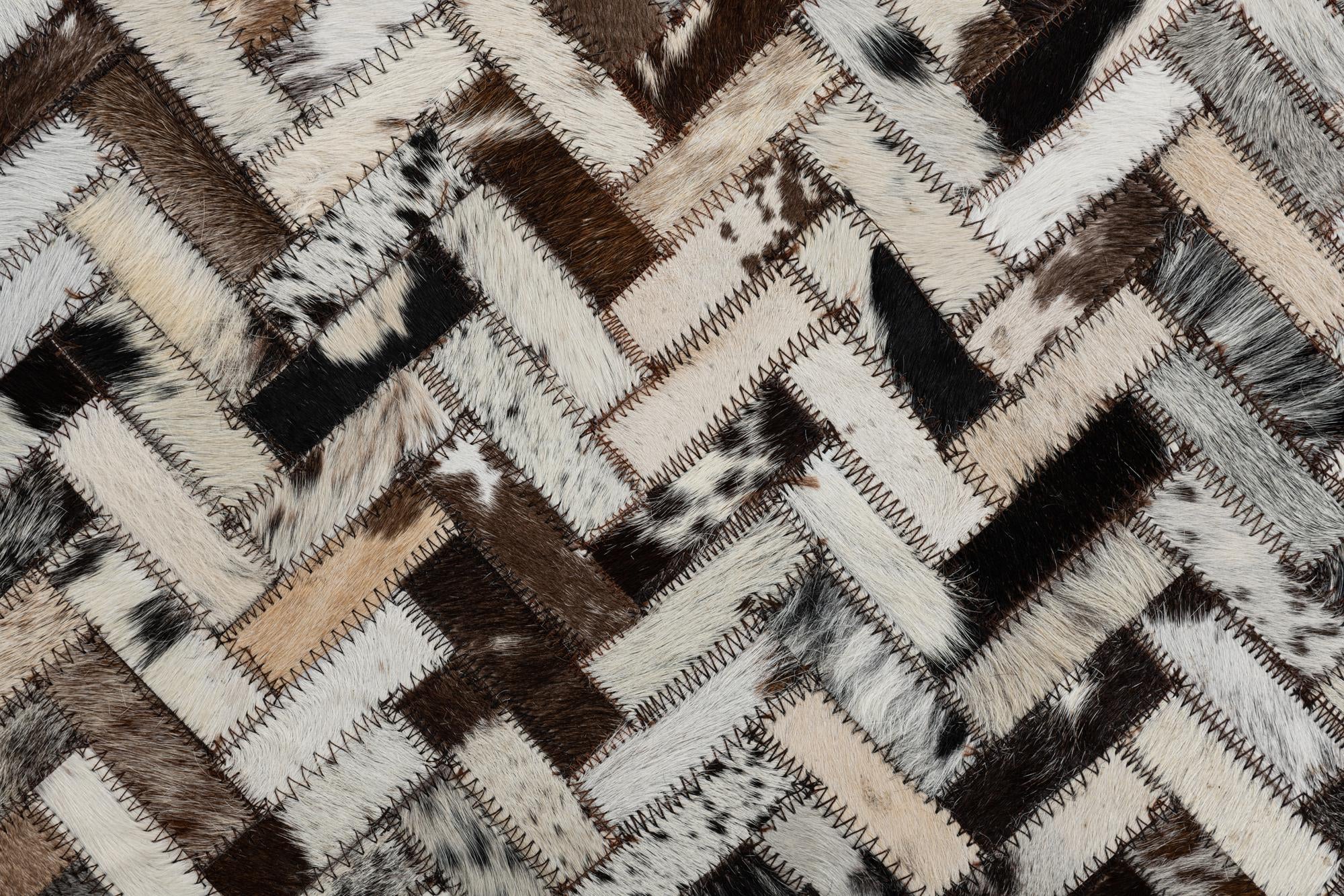 8' 1 x 9' 10 Cowhide Leather Rug