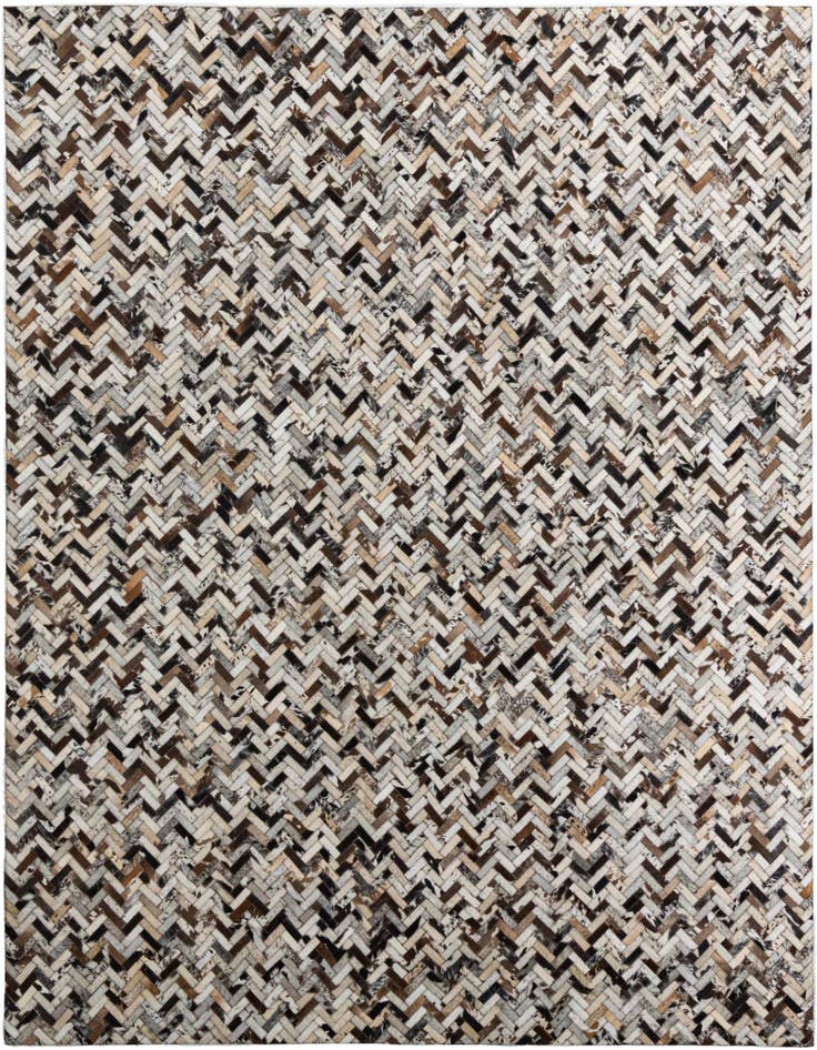 Detail image of 8' 1 x 9' 10 Cowhide Leather Rug