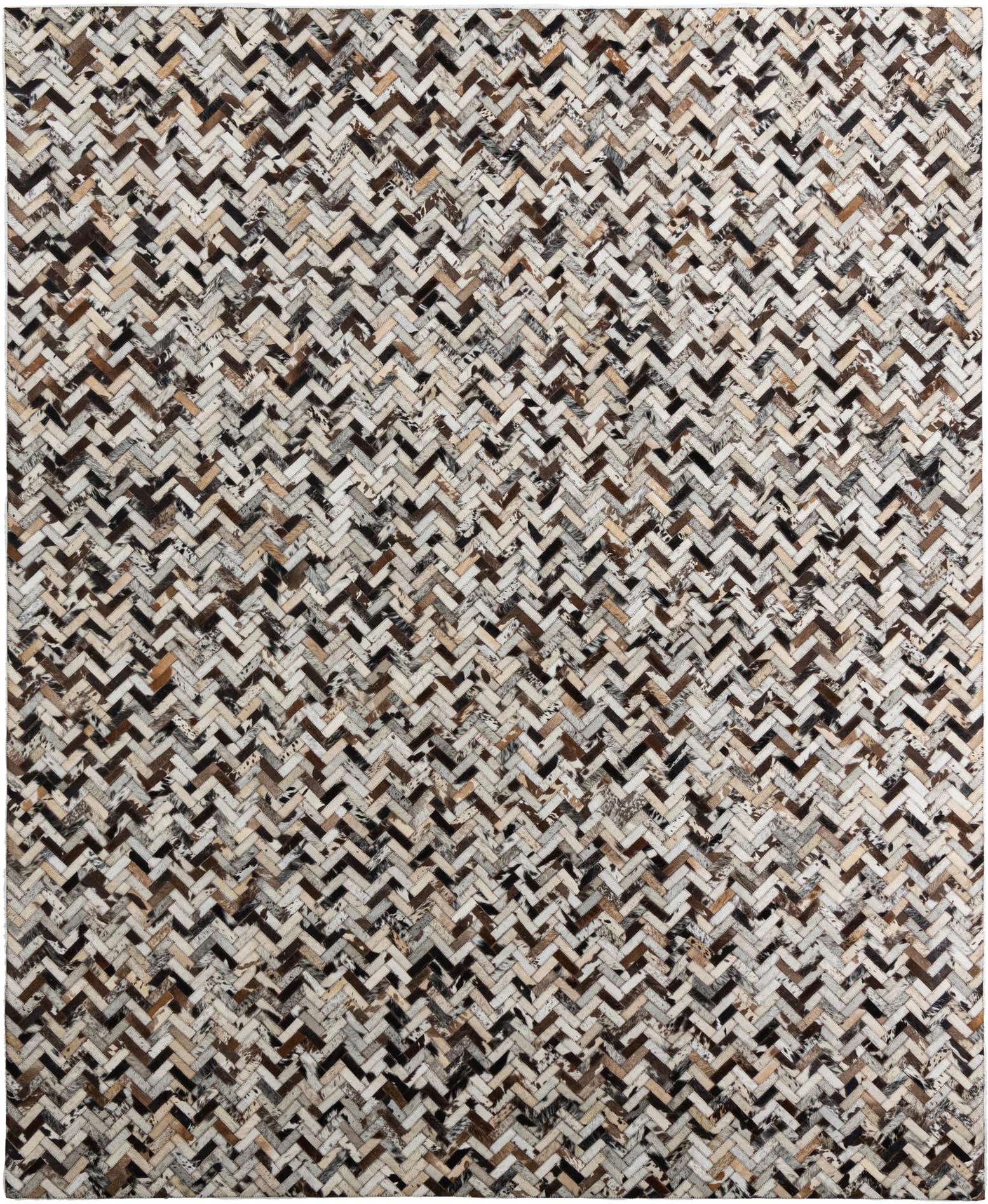 8' 1 x 9' 10 Cowhide Leather Rug