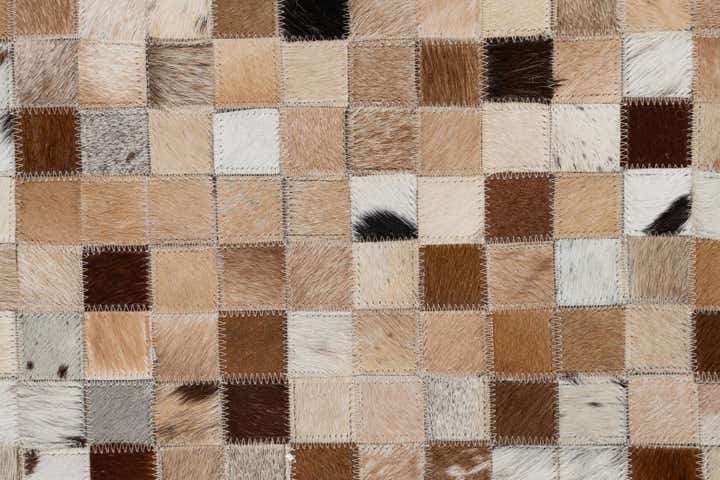 8' 1 x 10' Cowhide Leather Rug