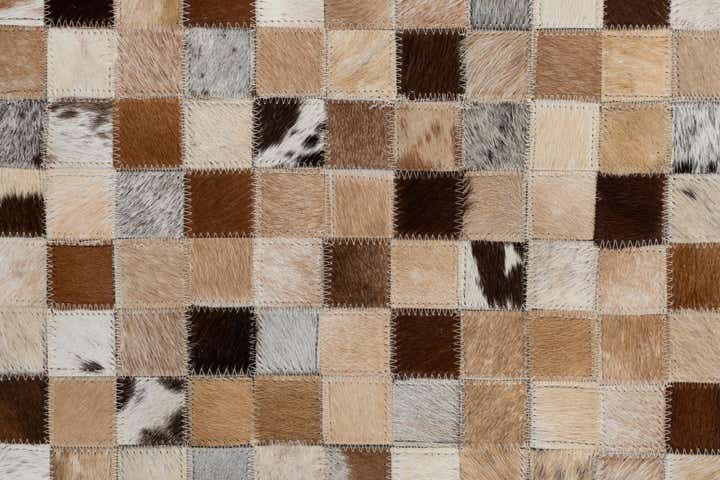 8' 1 x 10' Cowhide Leather Rug