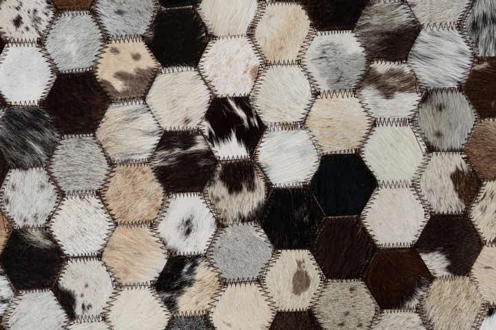 2' x 3' 1 Cowhide Leather Rug
