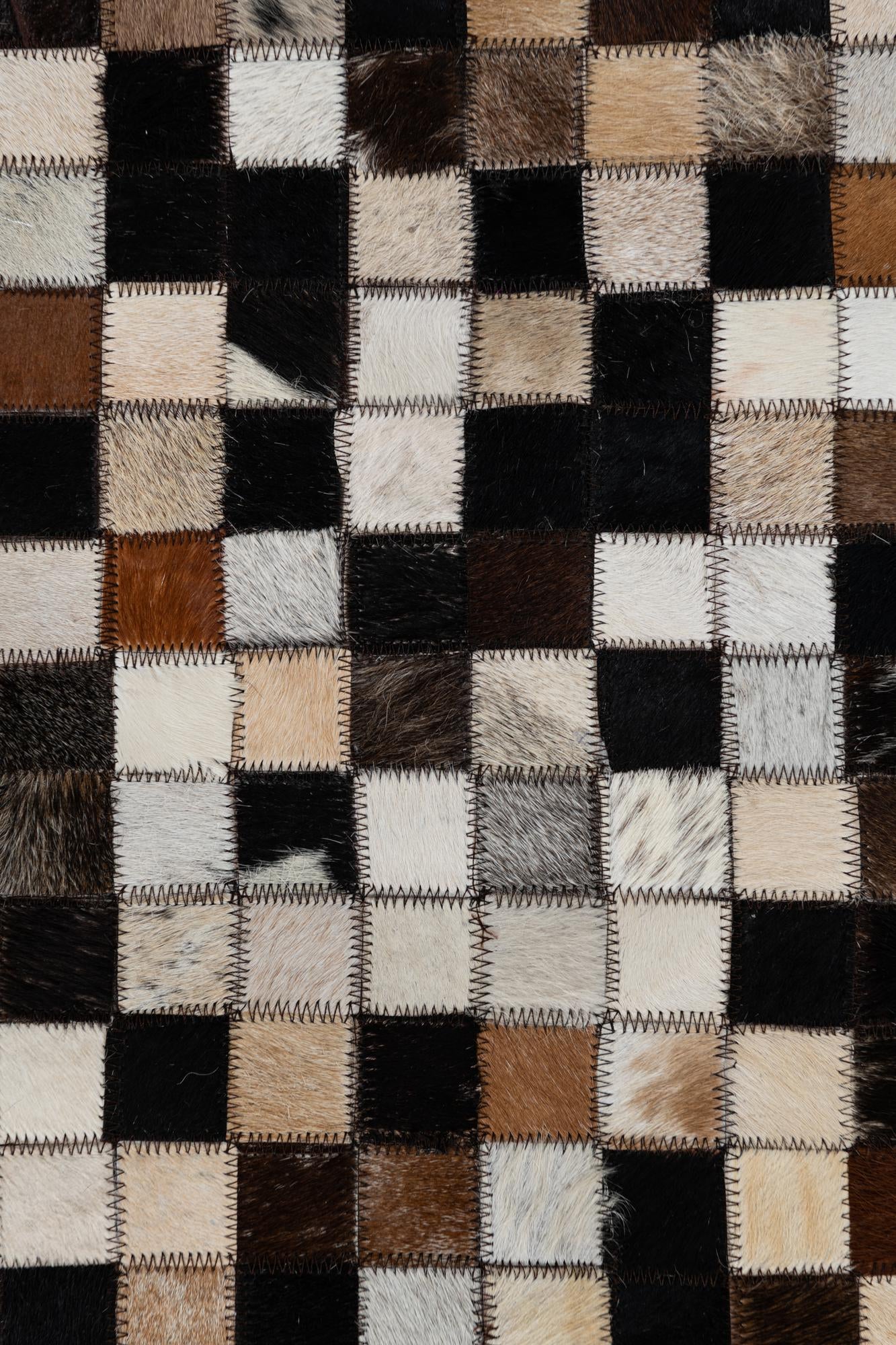 2' x 3' 1 Cowhide Leather Rug