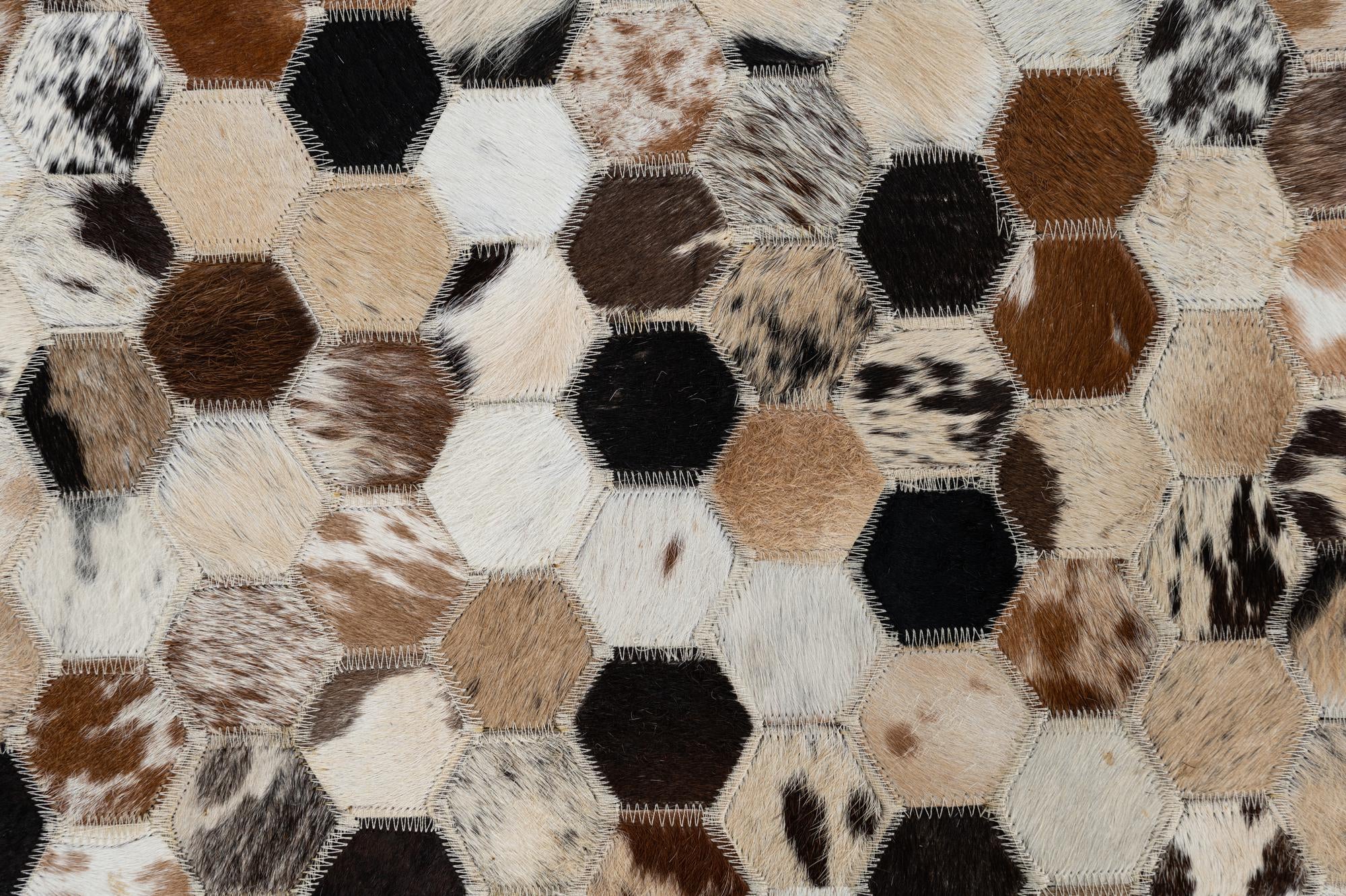 2' x 3' 1 Cowhide Leather Rug