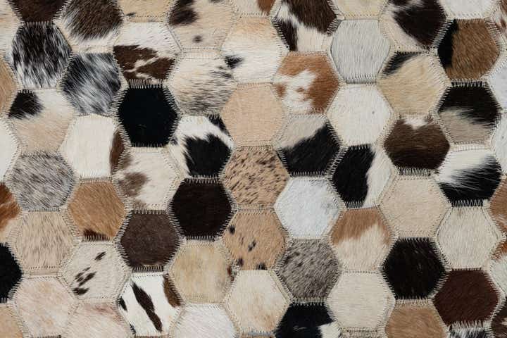 2' x 3' Cowhide Leather Rug
