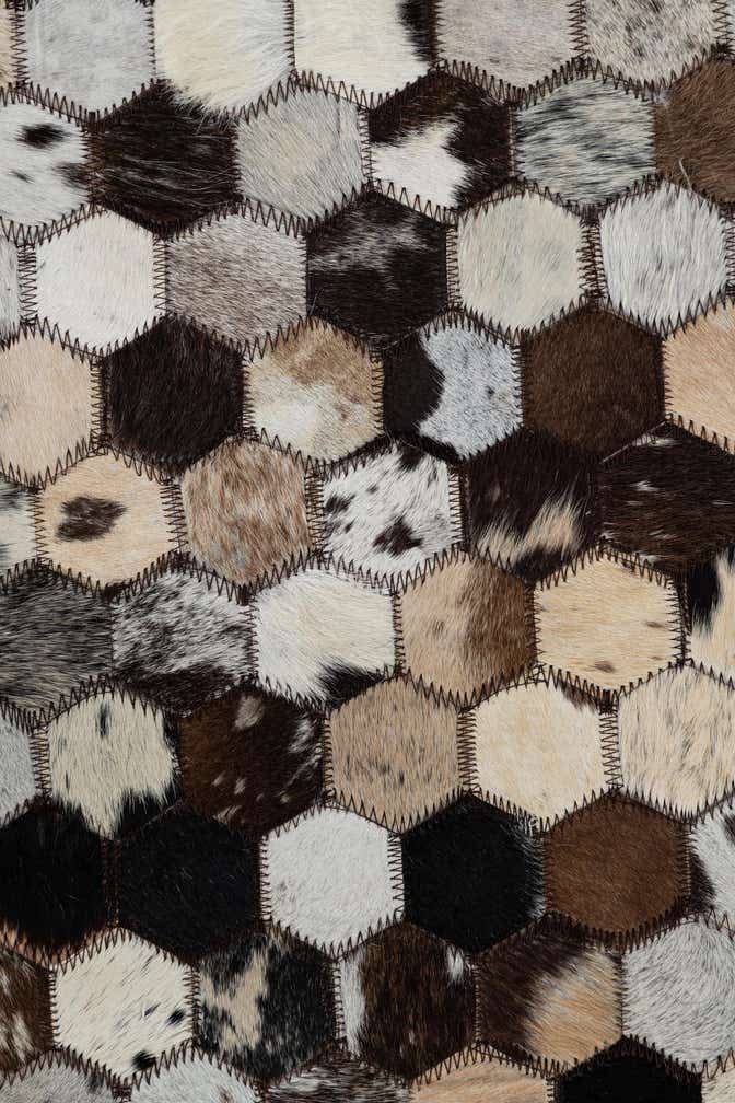 2' x 3' 1 Cowhide Leather Rug