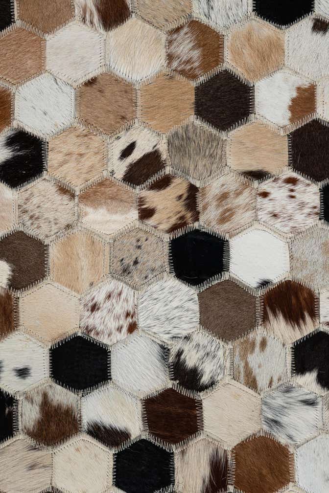 2' x 3' 1 Cowhide Leather Rug